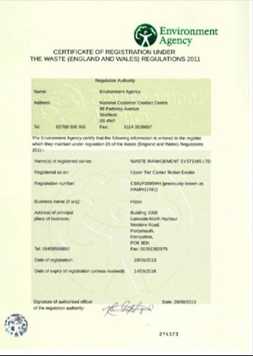 waste removal documents