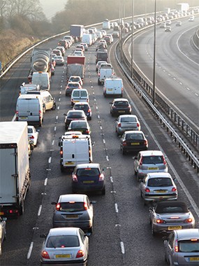 Queuing cars