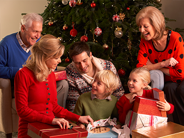 family spending quality time together at christmas