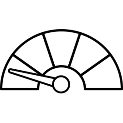 Meter showing low confidence outline illustration