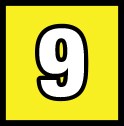 Number 9 with a yellow background