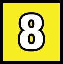 Number 8 with a yellow background