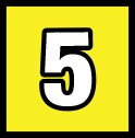 Number 5 with a yellow background