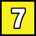 Number 7 with a yellow background