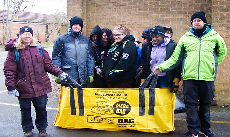 Members of The Prince's Trust Team 123 with a free HIPPOBAG