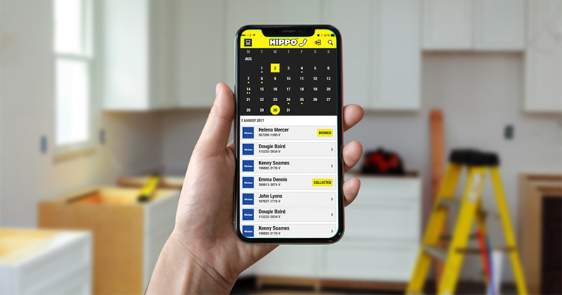 The corporate HIPPO app being used on a smartphone