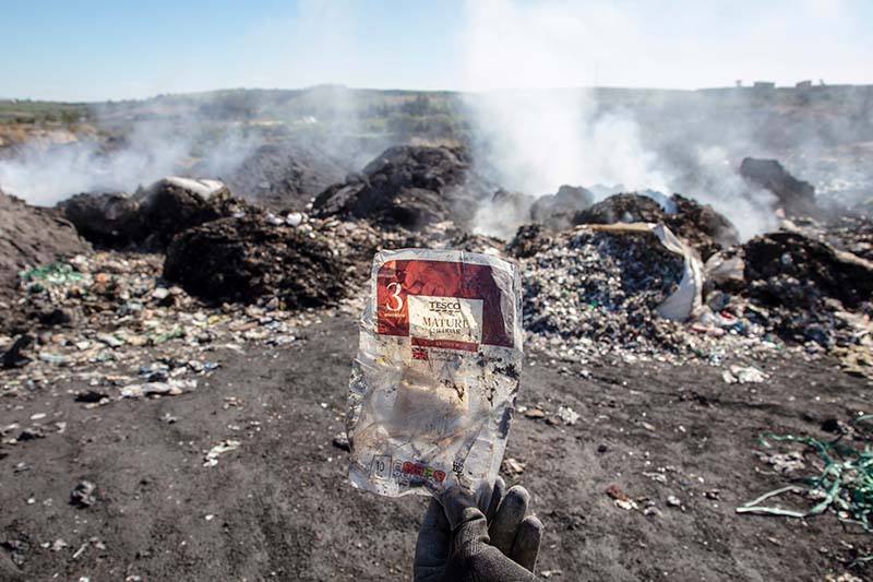 A waste dump with plastic waste in Turkey