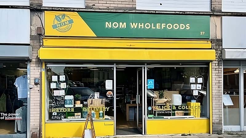 Nom Wholefoods in Bristol shop front
