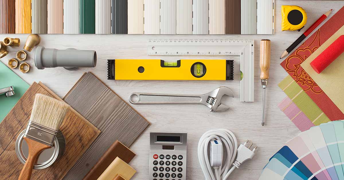 DIY tools and parts laid out neatly aesthetically on table