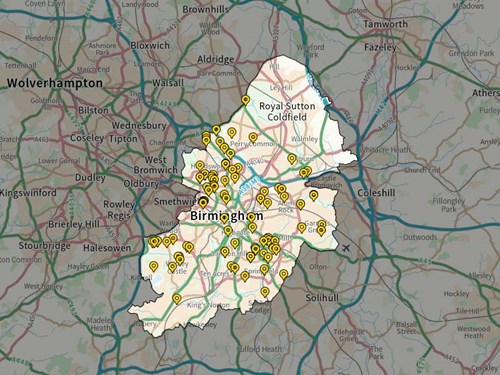 FixMyStreet map for Birmingham