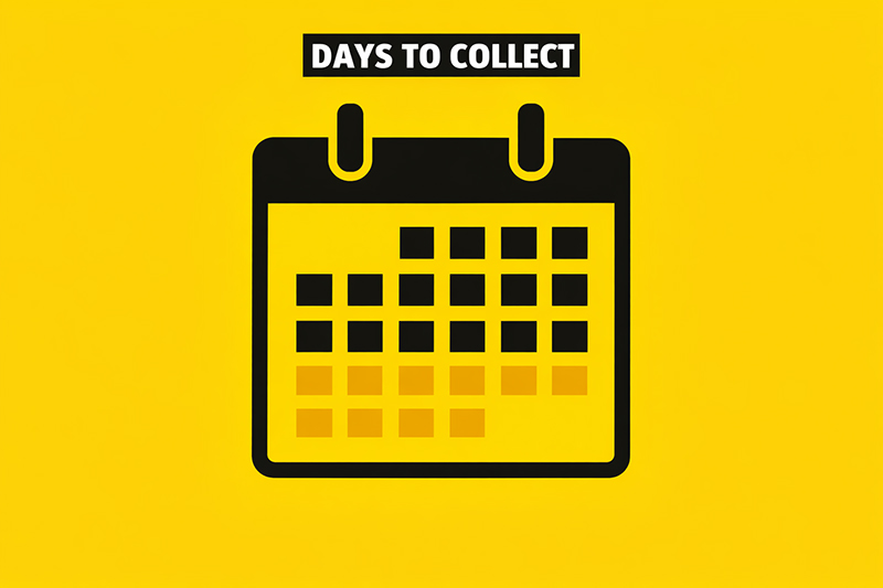 Calendar icon highlighting a timeline window for tenant property collection